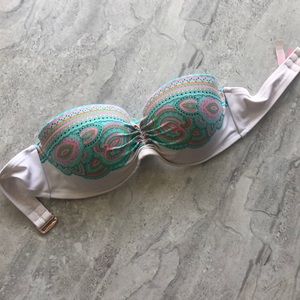 White VS bandeau swim top